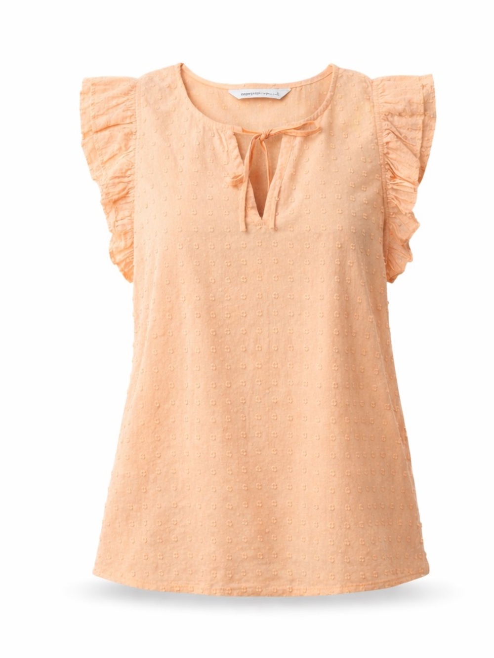 Sonoma Women’s Peach Swiss Dot Blouse NWT Ruffle Sleeve Boho Top Coastal Summer
